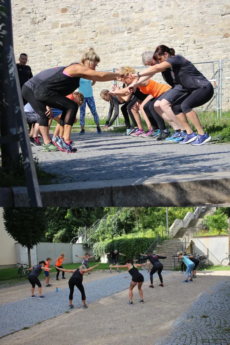 Athlete using urban concrete steps for training